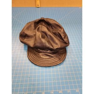 Riviera Leather Newsboy Cap Hat Black Adult Size Vintage Style Fashion Accessory